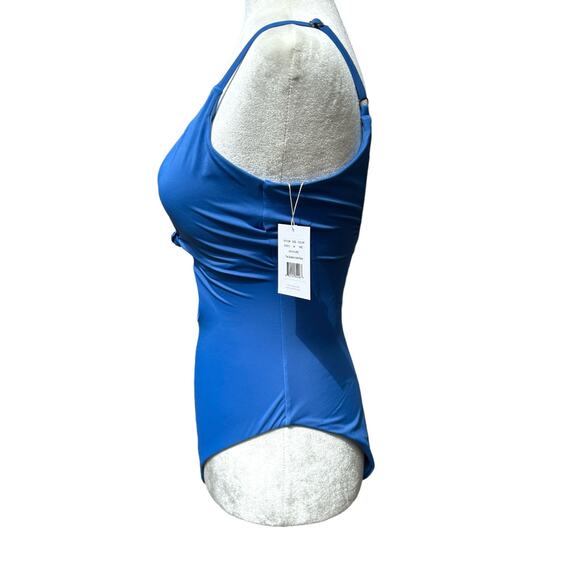Andie The Santorini Swimsuit‎ Women Medium Blue One Piece Knot Cut Out NWT - Picture 6 of 13